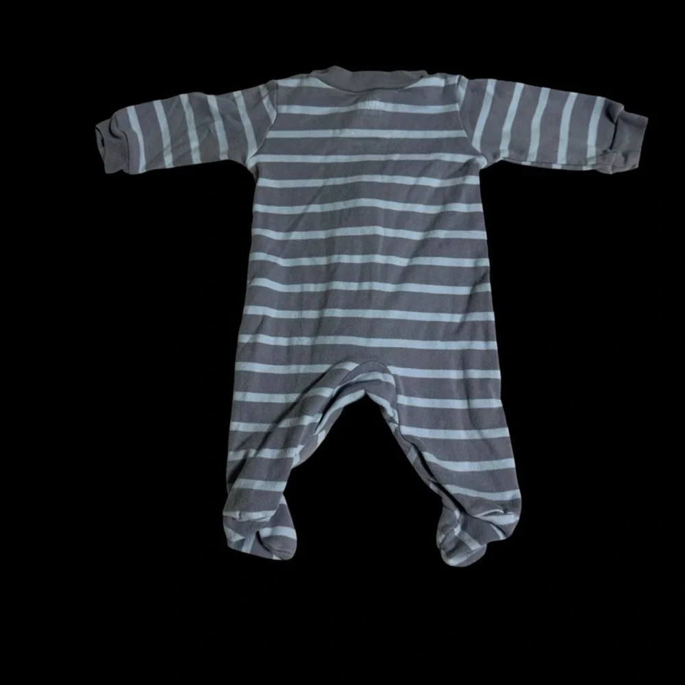 Carter's Gray and blue Striped Footie